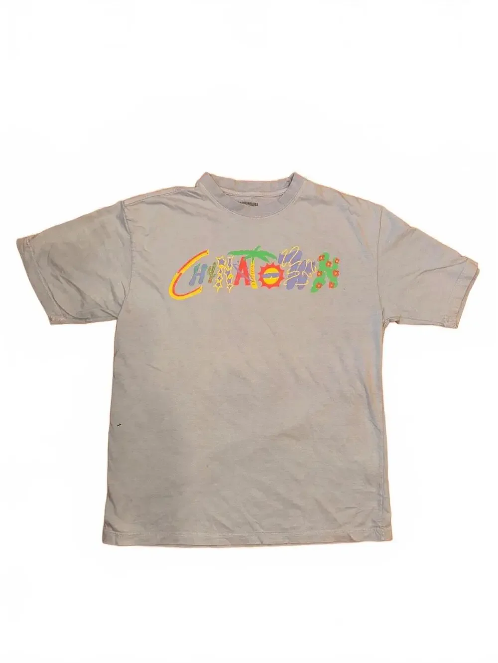 Chinatown Market Graphic T-Shirt Light Blue Tropical Print Tee